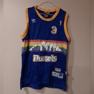 Vintage 1987 1988 Allen Iverson #3 Denver Nuggets NBA Adidas Jersey Sz M